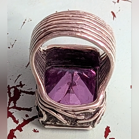 Silpada Lavender Fields Purple Radiant Cut Cubic Zirconia Statement Ring Retired - Picture 4 of 9